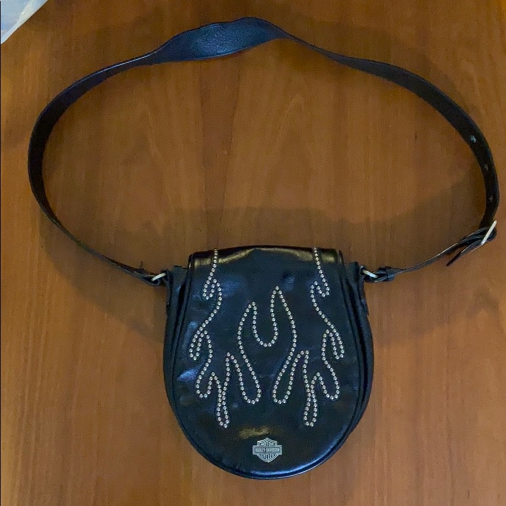 Harley Davidson 100% leather satchel Gem Flame